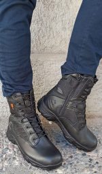 Ανδρικά ορειβατικά μποτάκια σε μπεζ χρώμα με κορδόνι και φερμουάρ - Image 9