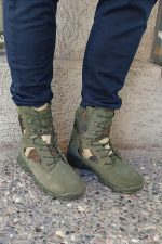 Ανδρικά ορειβατικά μποτάκια σε μπεζ χρώμα με κορδόνι και φερμουάρ - Image 13