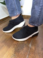 28 Γυναικείο Sneaker κάλτσα με κορδόνι σε μαύρο χρώμα  - Image 2