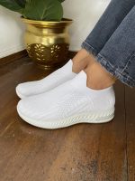 7296 Γυναικείο Sneaker με αερόσολα σε λευκό χρώμα από ελαστική κάλτσα