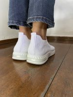 7296 Γυναικείο Sneaker με αερόσολα σε λευκό χρώμα από ελαστική κάλτσα - Image 4