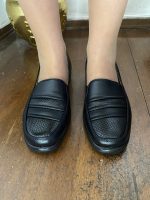 S 115  - Μαύρο Ανατομικό Παπούτσι με κροκό λεπτομέρεια. - Image 3