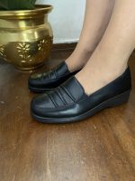 S 115  - Μαύρο Ανατομικό Παπούτσι με κροκό λεπτομέρεια. - Image 5