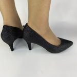 202-5 - Μαύρη Γόβα σε μεγάλα νούμερα με γκλίττερ. - Image 5