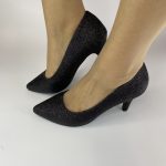 202-5 - Μαύρη Γόβα σε μεγάλα νούμερα με γκλίττερ. - Image 6