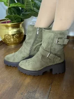 7650  Λαδί καστόρι μποτάκι με φερμουάρ στο πλάι - Image 3