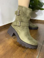 7650  Λαδί καστόρι μποτάκι με φερμουάρ στο πλάι - Image 4