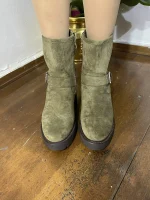 7650  Λαδί καστόρι μποτάκι με φερμουάρ στο πλάι - Image 5