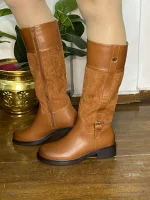 RQ-18- Καμελ μπότα τριών τετάρτων από καστορ και οικολογικό δέρμα