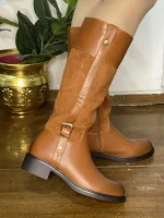 RQ-18- Καμελ μπότα τριών τετάρτων από καστορ και οικολογικό δέρμα - Image 4