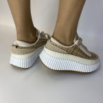 9807-1 sneakerς  δίπατο  με πλεκτό σχέδιο - Image 3