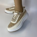 9807-1 sneakerς  δίπατο  με πλεκτό σχέδιο