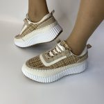 9807-1 sneakerς  δίπατο  με πλεκτό σχέδιο - Image 5