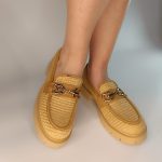 6736 loafer   με ψάθα σε μπέζ χρώμα - Image 5