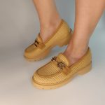 6736 loafer   με ψάθα σε μπέζ χρώμα - Image 6