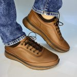 1098 δερμάτινο casual ταμπα με άσπρη σόλα