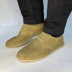 7702-1 Ανδρικά Μοκασίνια Ραφτά με μαλακό πάτημα σε χακί χρώμα - Image 4