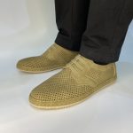 7702-1 Ανδρικά Μοκασίνια Ραφτά με μαλακό πάτημα σε χακί χρώμα - Image 5