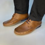 21372 Δερμάτινα Ανδρικά με κορδόνι σε ταμπά χρώμα - Image 3