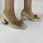 Z0116 Γοβα σε μπέζ χρώμα με άγραφα φιόγκο - Image 3