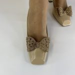 Z0116 Γοβα σε μπέζ χρώμα με άγραφα φιόγκο - Image 4