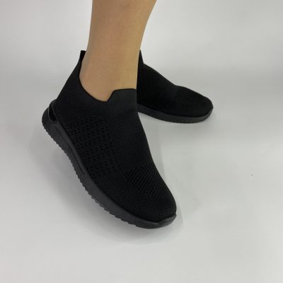 J-022 Γυναικείο Sneaker κάλτσα σε μαύρο χρώμα