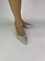 2829 Γυναικείο πέδιλο με χαμηλό, τετράγωνο τακούνι. - Image 8