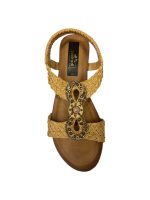 HXD-28 Γυναικείο σανδάλι με σφηνάκι camel - Image 5