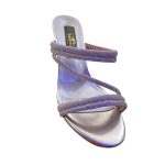 DMU250-1 Γυναικεία παντόφλα με τακουνάκι σε ασημί χρώμα - Image 3