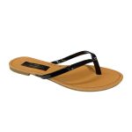 DM-88C Γυναικεία flat παντόφλα σε μαύρο χρώμα - Image 2