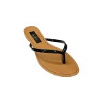 DM-88C Γυναικεία flat παντόφλα σε μαύρο χρώμα - Image 3