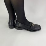 19-1 Μαύρο Loafer με χρυσή λεπτομέρεια στο πάνω μέρος. - Image 6