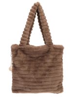 2413 γούνινη τσάντα σε πούρο χρώμα