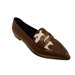 16-67 Μοκασίνια Μυτερά cow print καφέ - Image 5