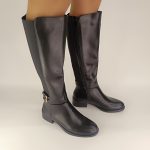 68322 μπότες σε χρώμα μαύρο με διπλό λάστιχο - Image 3