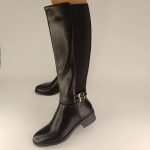 68322 μπότες σε χρώμα μαύρο με διπλό λάστιχο