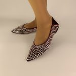 126  Γόβες Μυτερές με στράς σε μπορντό χρώμα - Image 4