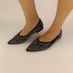 126 Γόβες Μυτερές με στράς σε μαύρο χρώμα - Image 2