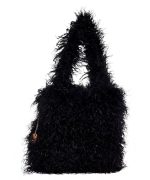 2508 γούνινη τσάντα σε μαύρο χρωμα