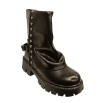 1439 μαύρο μποτάκι  με στρόγγυλη μύτη και τρούκς - Image 3