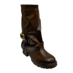 Q 029 καφέ μπότα με στρόγγυλη μύτη - Image 3