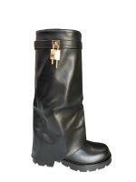 Μπότες με Εφέ Αναδιπλούμενης Φάσας & Τρακτερωτή Σόλα