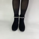 853-5 μαύρο μποτάκι με ασημή λεπρομέρια - Image 7