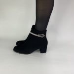 853-5 μαύρο μποτάκι με ασημή λεπρομέρια - Image 8