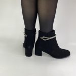 853-5 μαύρο μποτάκι με ασημή λεπρομέρια - Image 6