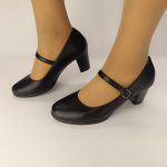 8101 – Γυναικέια Μαύρα παπούτσια χορού με τακούνι. - Image 2