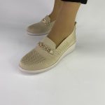 11016 Γυναικεία Υφασμάτινα Παπούτσια σε Μπέζ. - Image 4