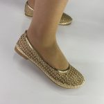 DM728-3 Γυναικεία μπαλαρίνα σε χρυσό χρώμα