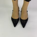 C81 Γυναικείο εξώφτερνο σε μαύρο με στράς - Image 3