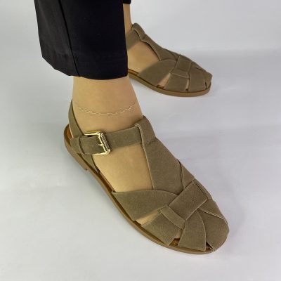 270-112 Flat Σανδάλια με Περίτεχνα Λουράκια & Τόκα